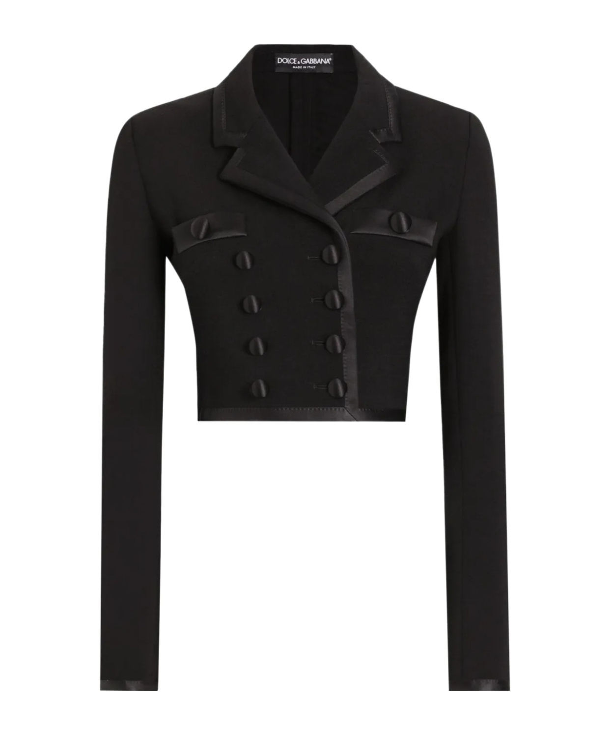 Dolce & Gabbana Double-breasted Cropped Jacket In Black