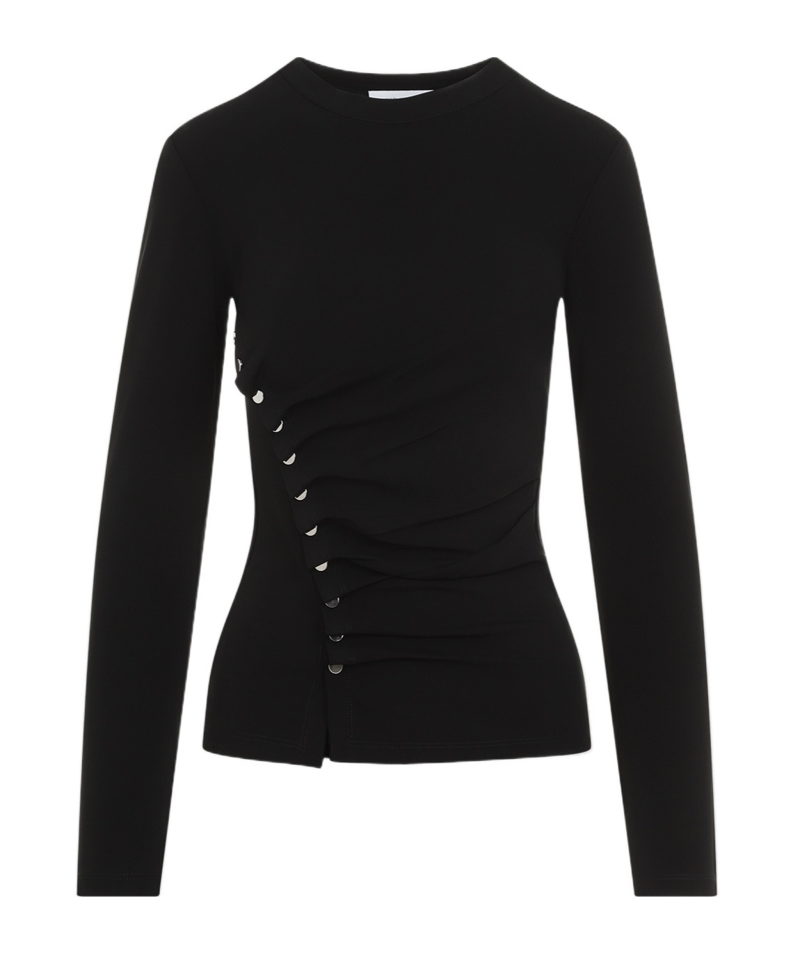 Rabanne Ruched Design Long Sleeves Top In Black