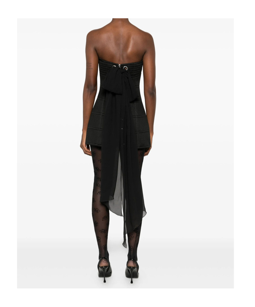 Blumarine Strapless Panelled Dress In Black