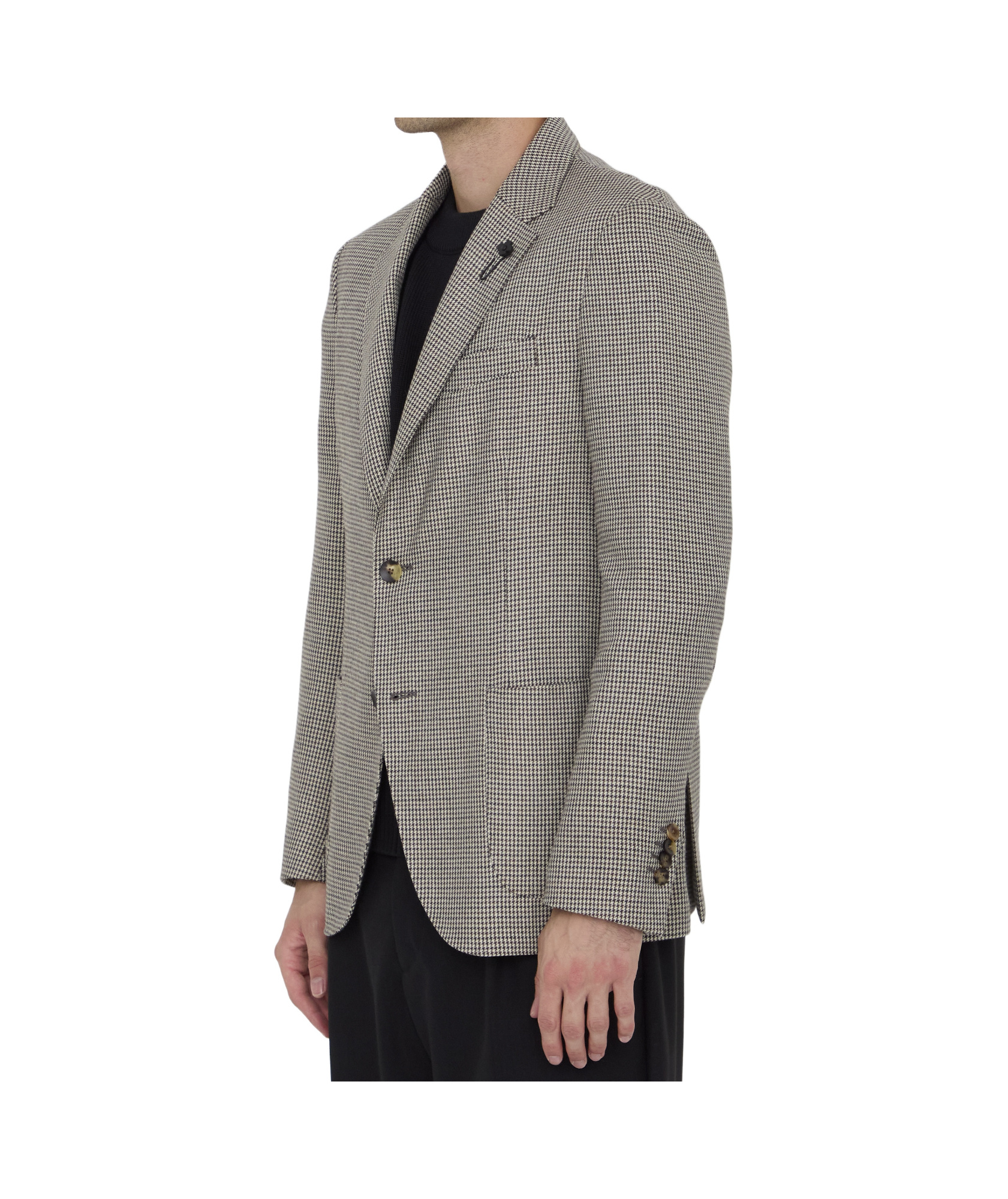 Lardini Houndstooth Jacket In Gray