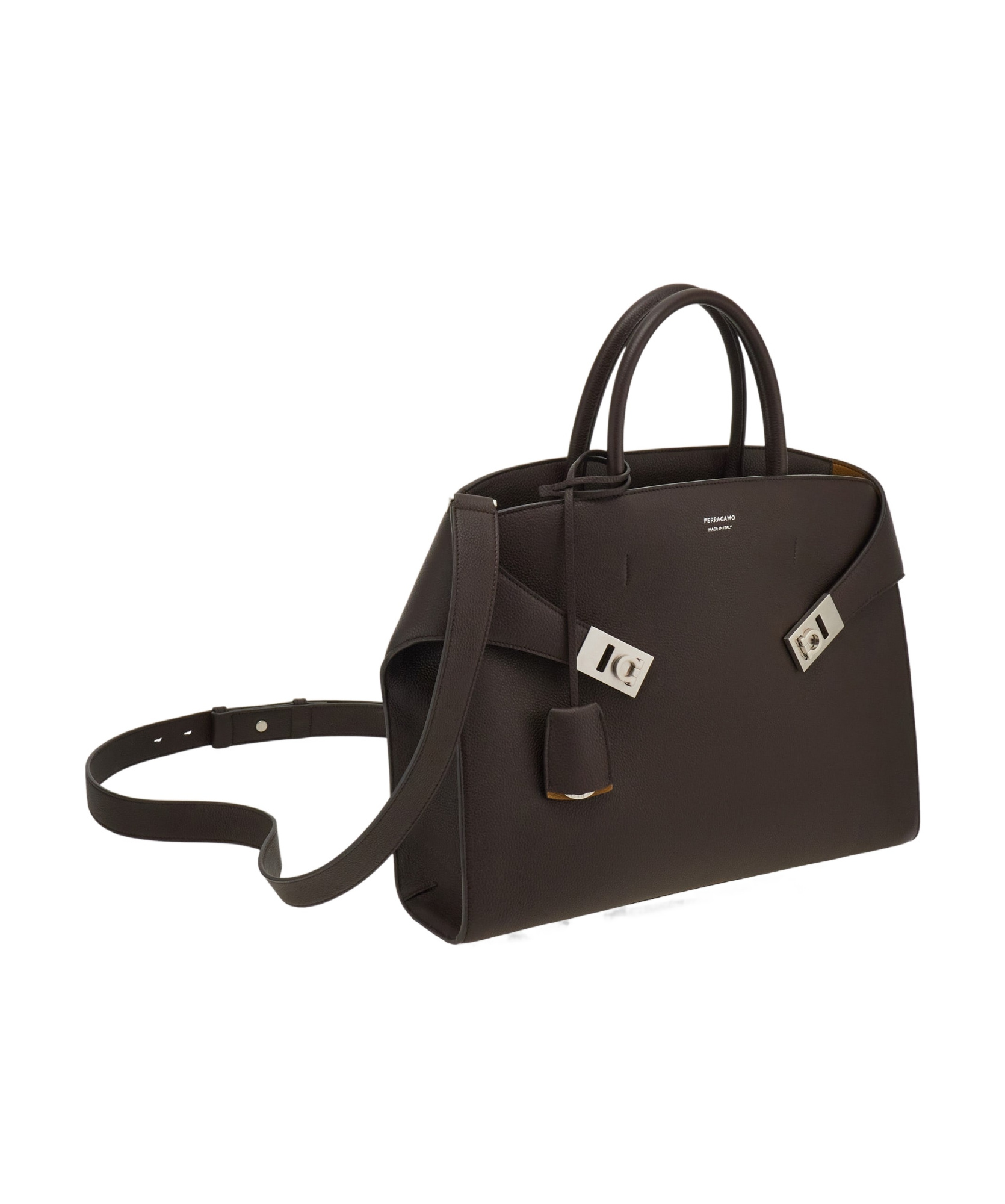 Ferragamo Hug Briefcase In Black