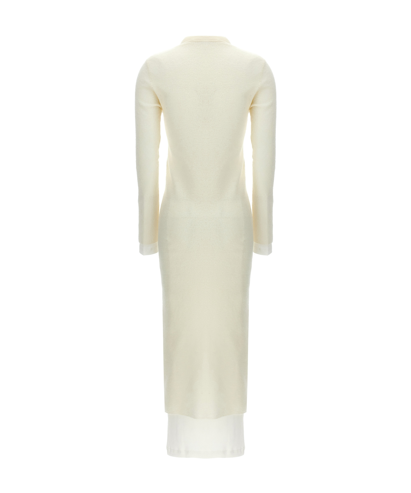 Jil Sander Crew Neck Layered Hem Long Sleeves In White
