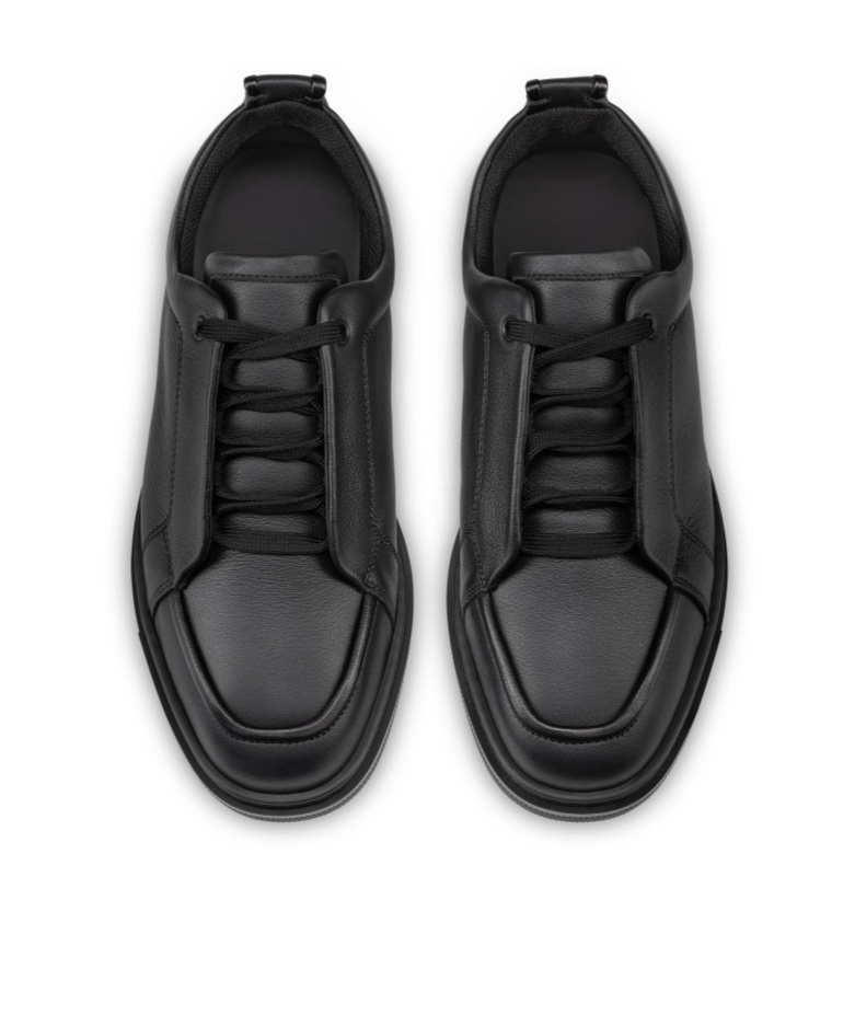 Christian Louboutin Jimmy Rubber-trimmed Leather Sneakers In Black