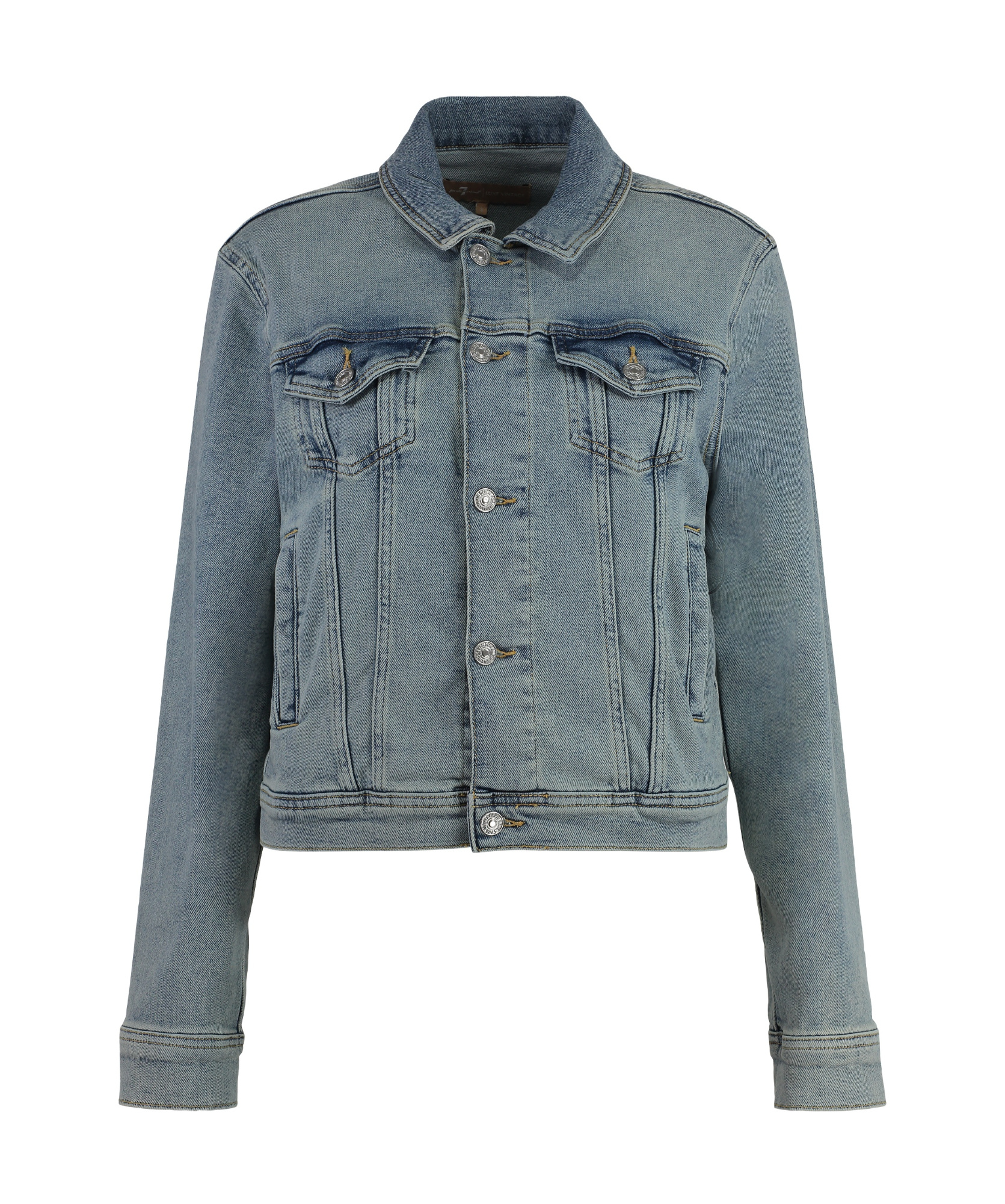 7 For All Mankind Trucker Denim Jacket In Gray