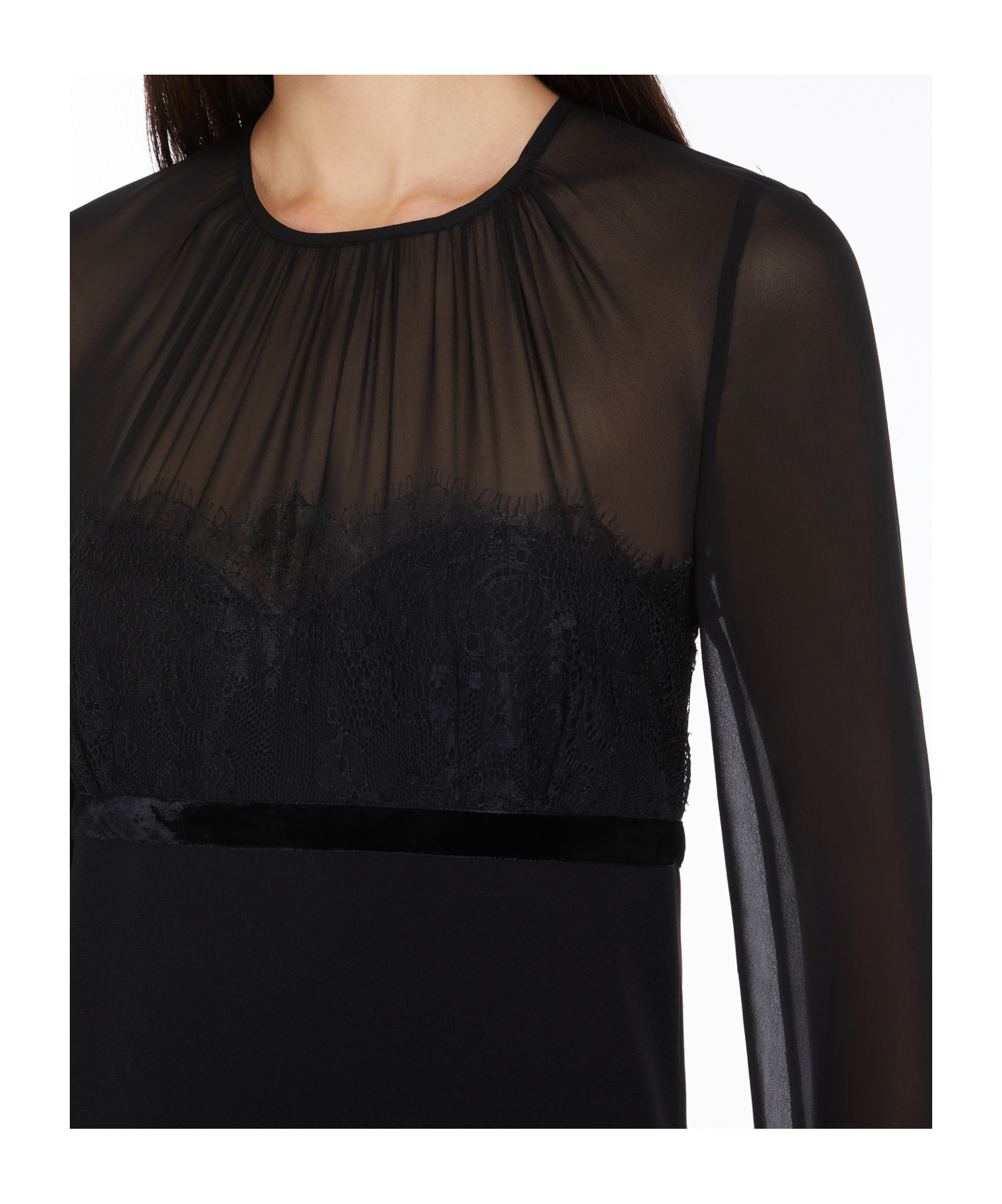 Max Mara Long-sleeved Dress In Black