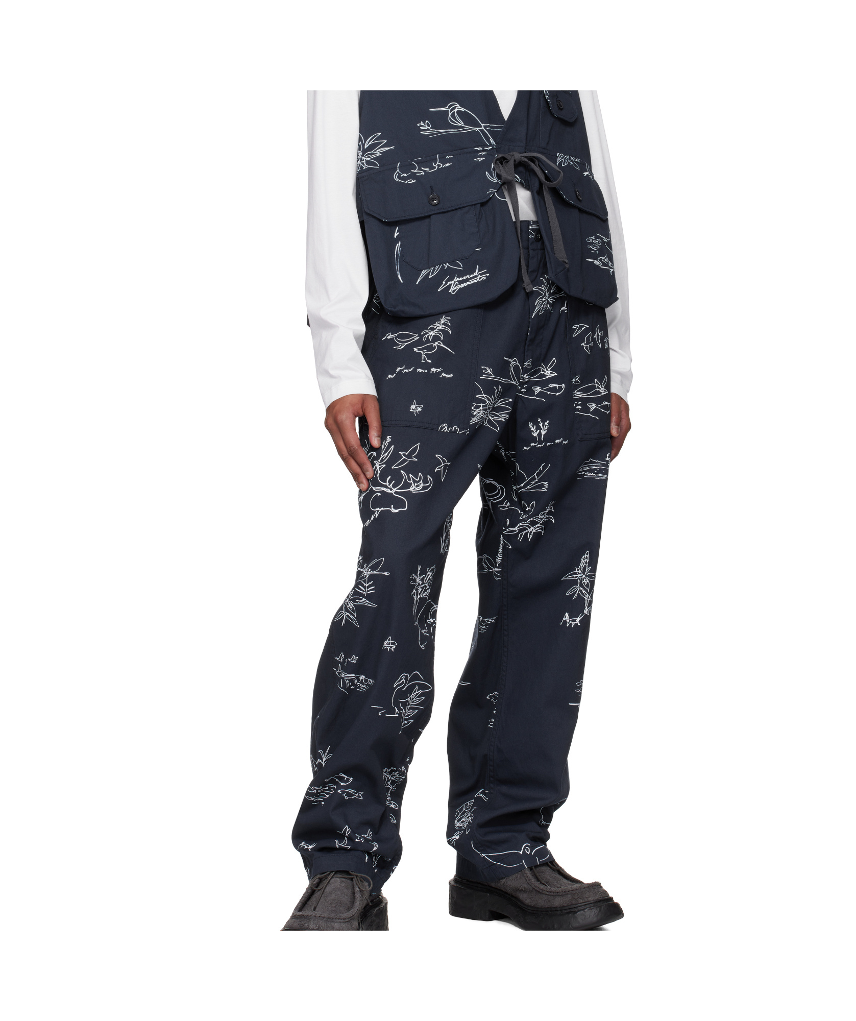 Engineered Garments Twill Casual Pants In Navy Blue