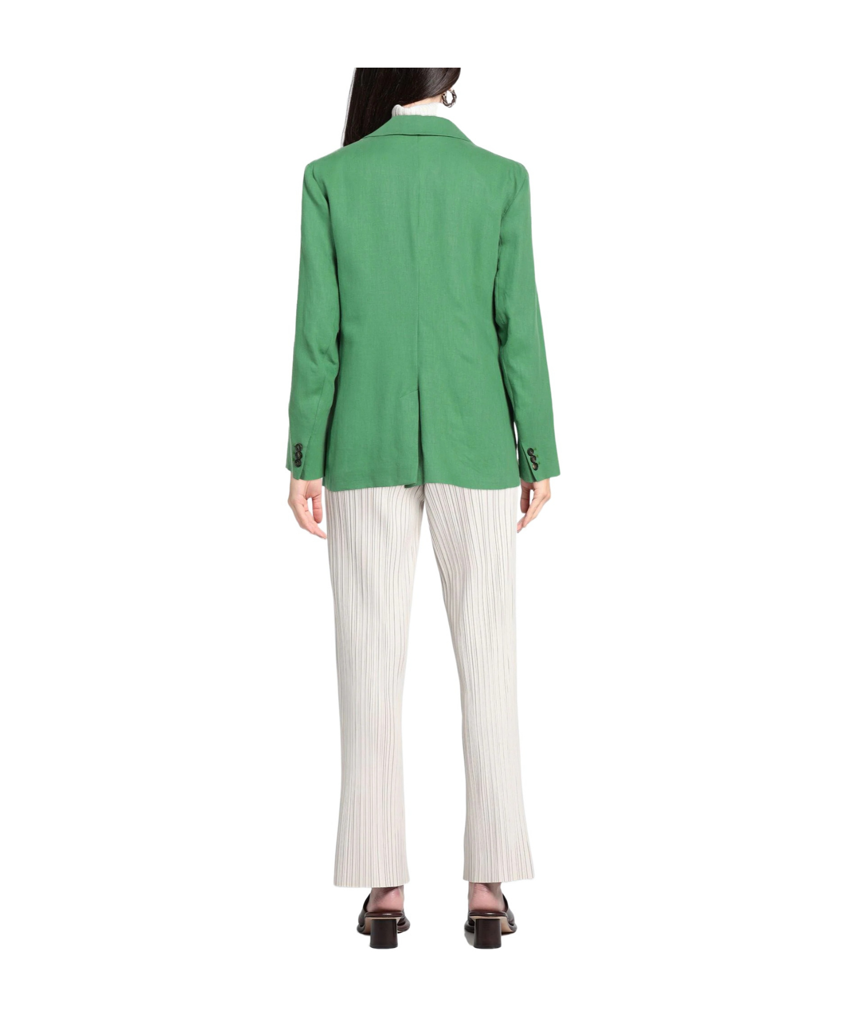 Max Mara Simple Single- Blazer In Green