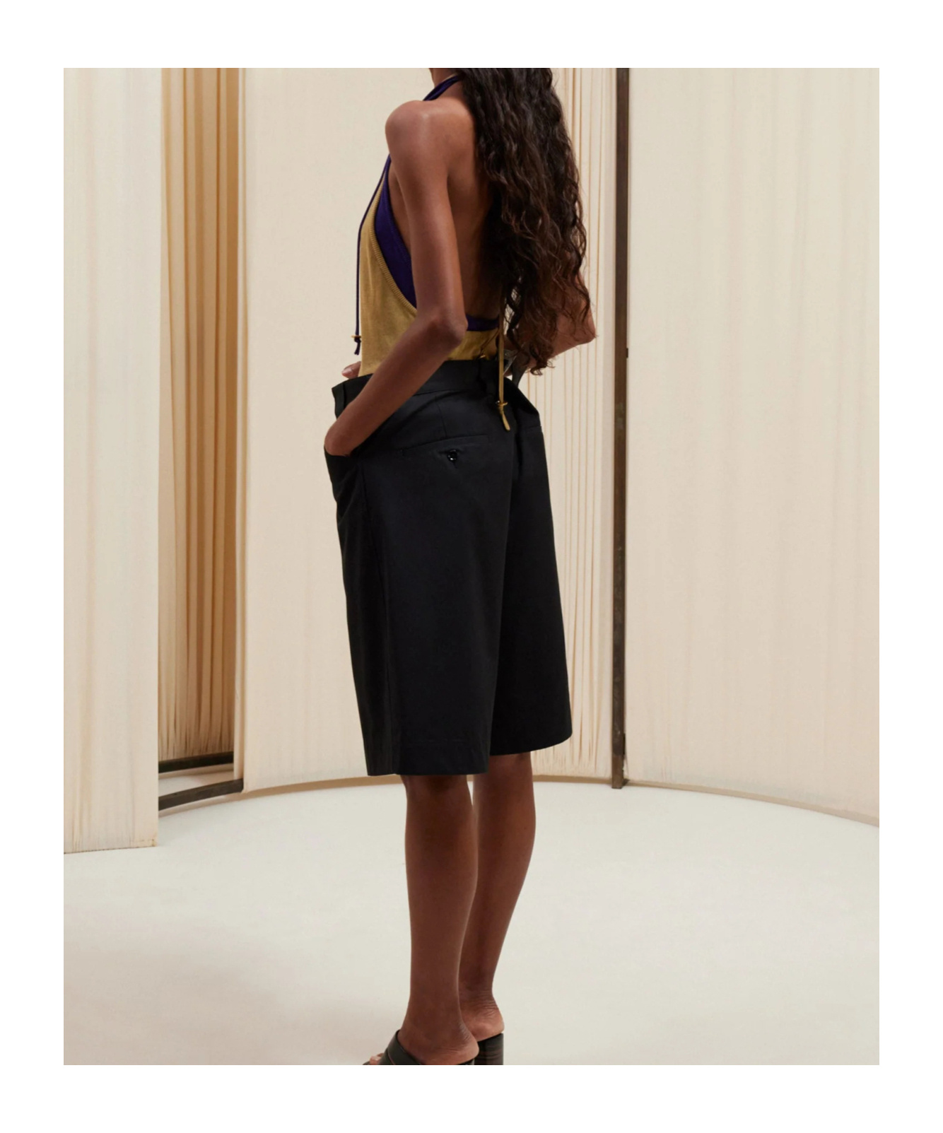 Lemaire Backless Knitted Neck Vest In Nude