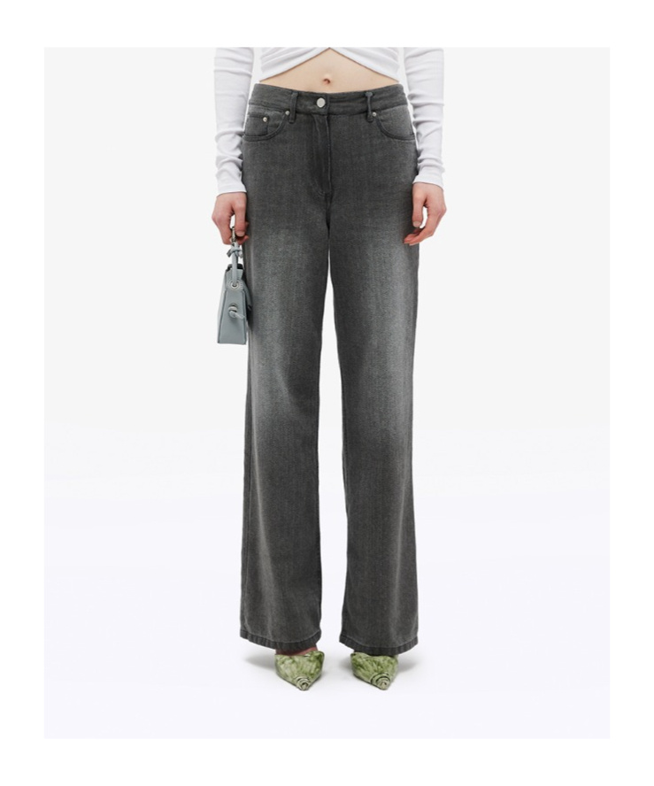 Remain Birger Christensen High-waist Straight-leg Jeans In Gray