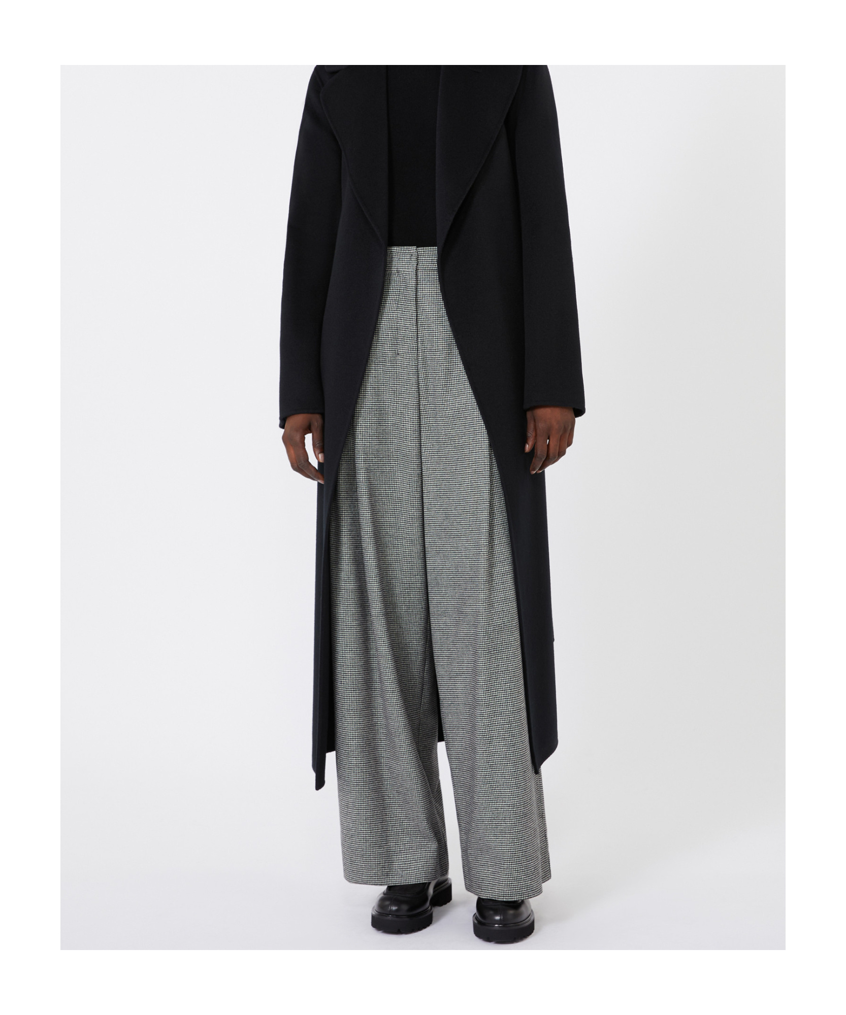Max Mara Wool And Cashmere Wide-leg Trousers In Gray