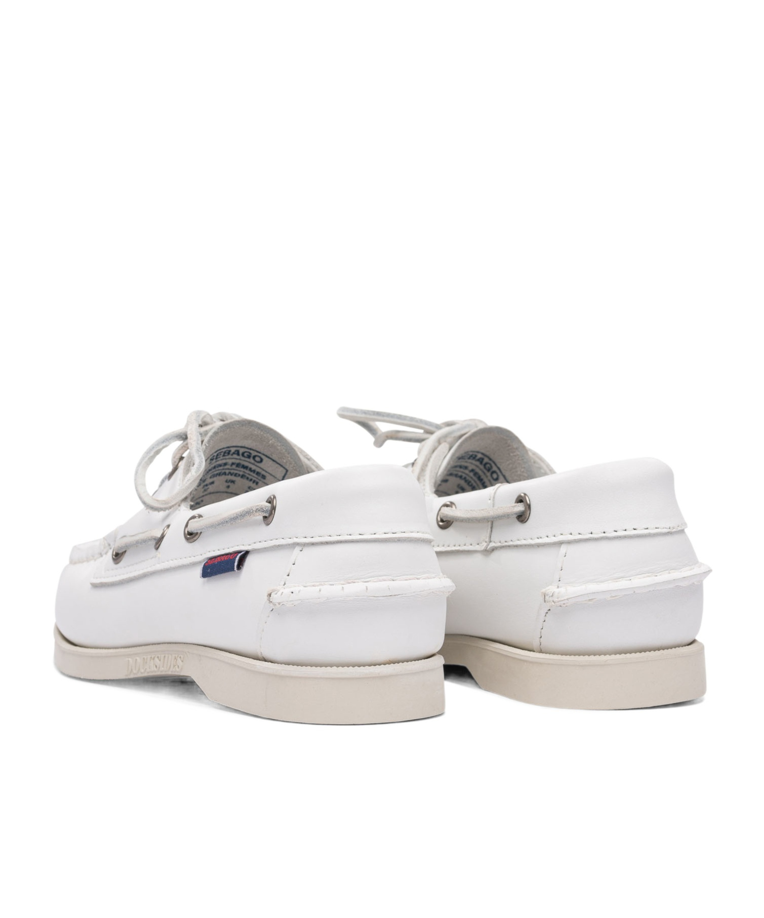 Sebago Slip-on Shoes With Rubber Sole And Metal Eyelets In White