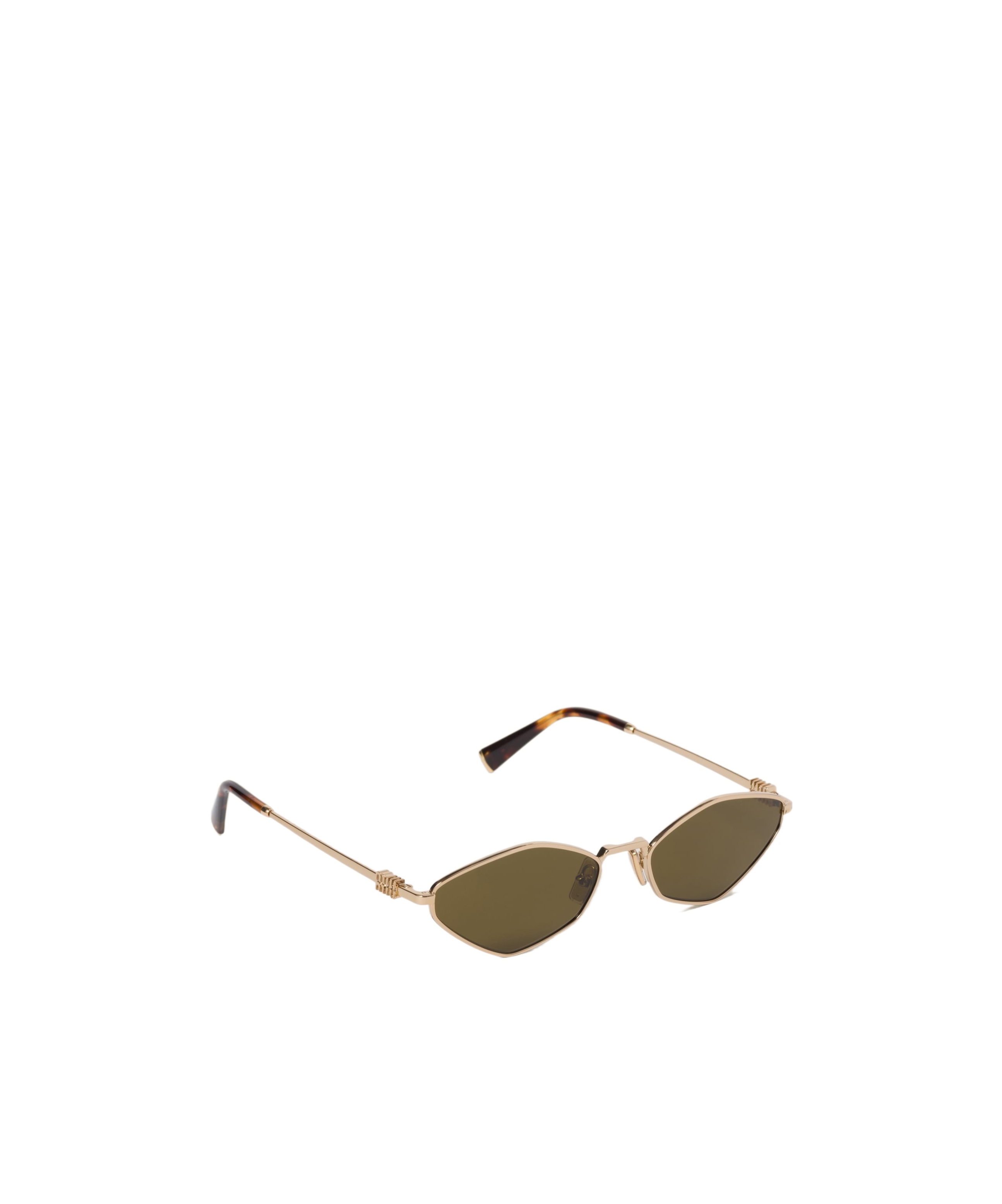 Miu Miu Regard Sunglasses With Irregular Frames In Green