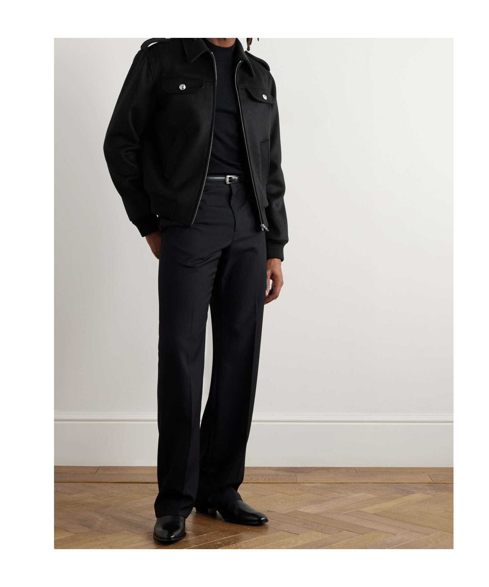 Celine Embellished Cashmere Bomber Jacket In Black