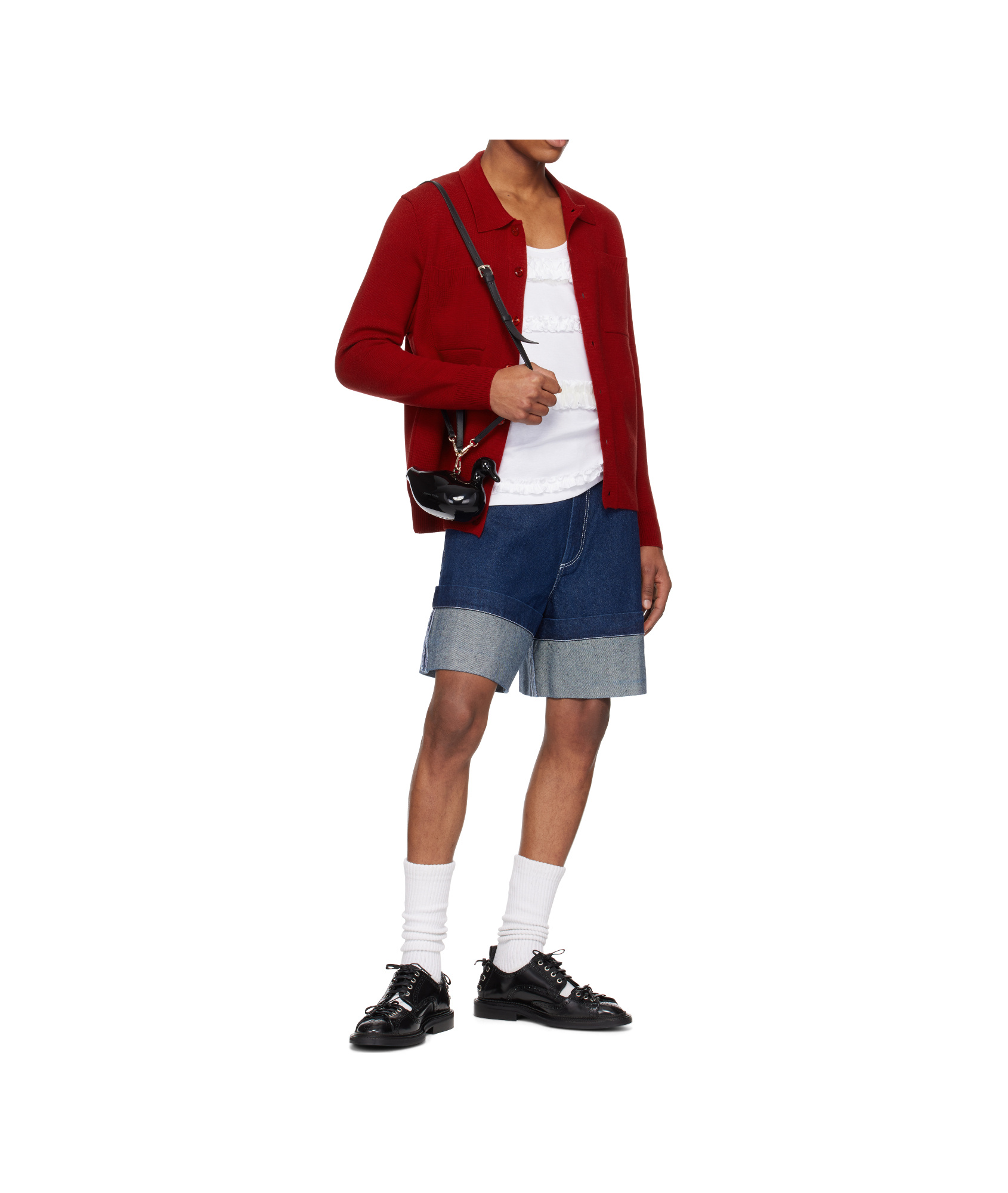 Simone Rocha Single-row Buttoned Knitted Sweater