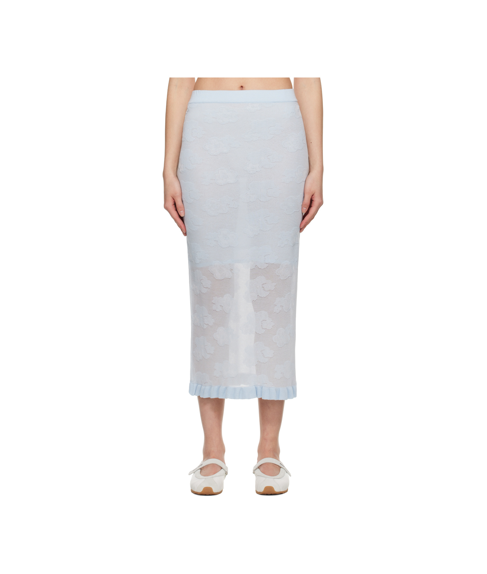Cecilie Bahnsen Blue Pegonia Midi Skirt