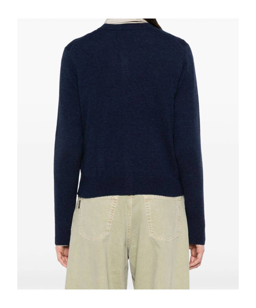 Acne Studios Long-sleeved Sweater Coat In Blue