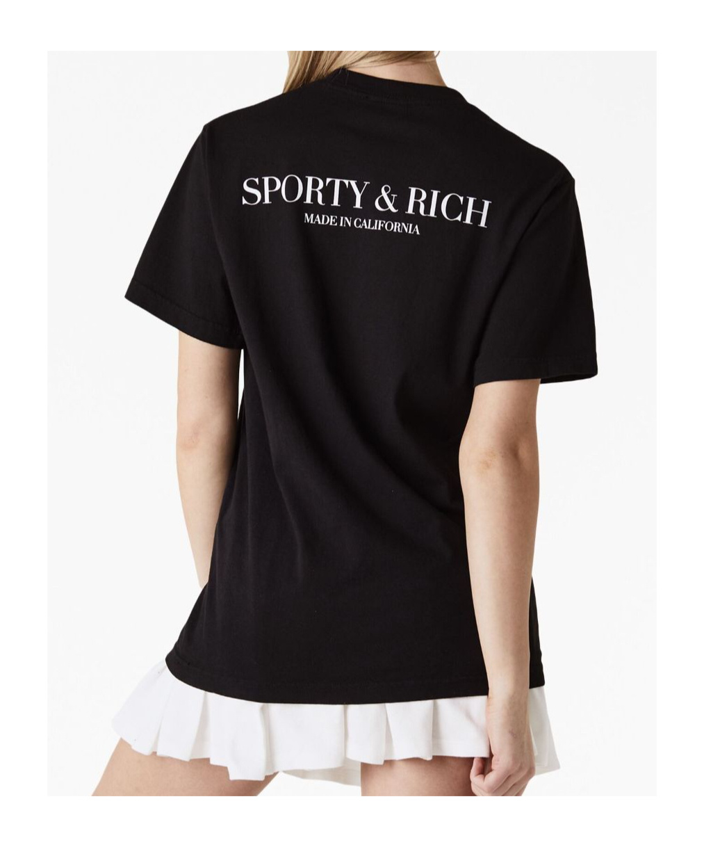 Sporty And Rich Short-sleeved T-shirt In Black/white