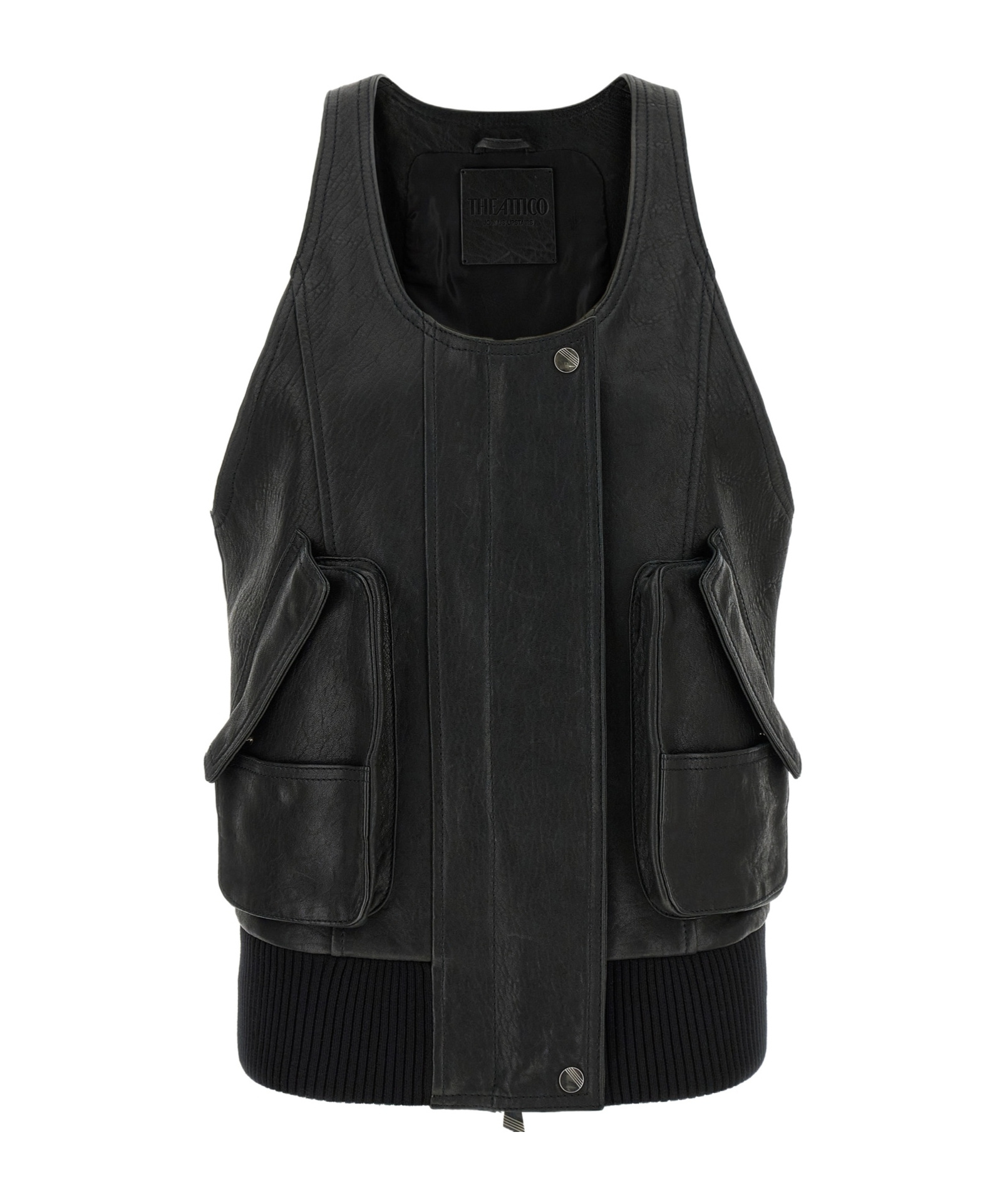 Attico Sleeveless Vest In Black