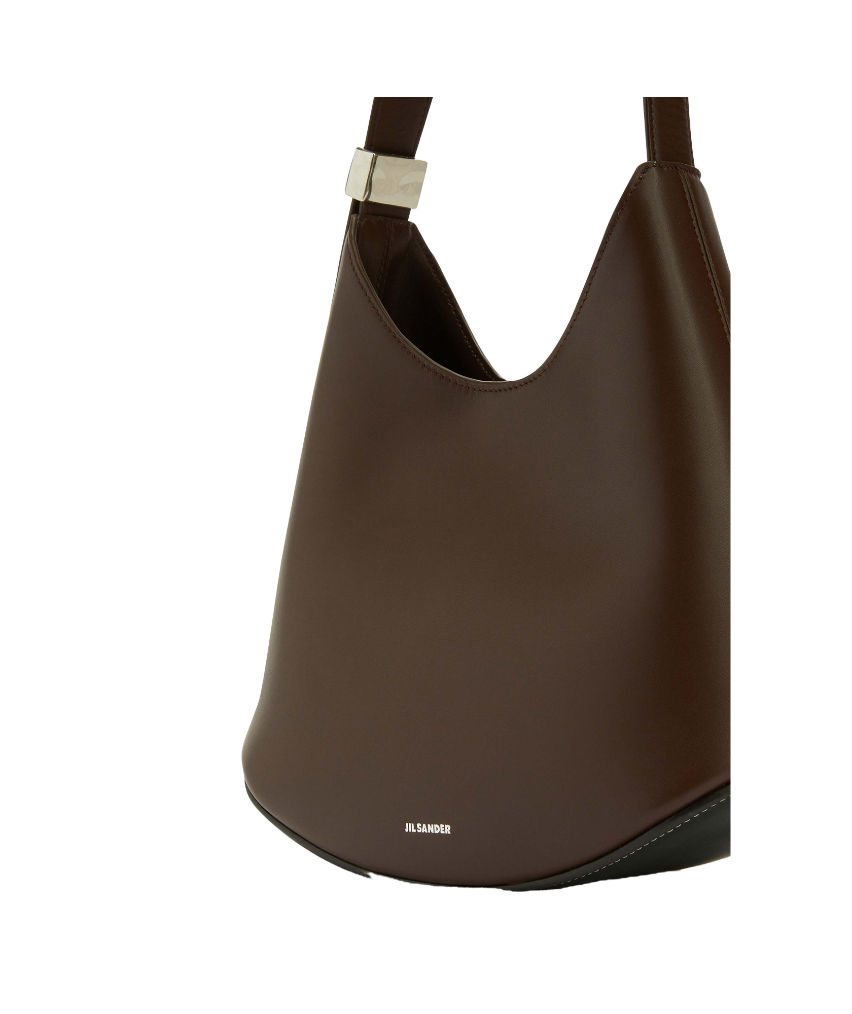 Jil Sander Curved Design Shoulder Bag In Black