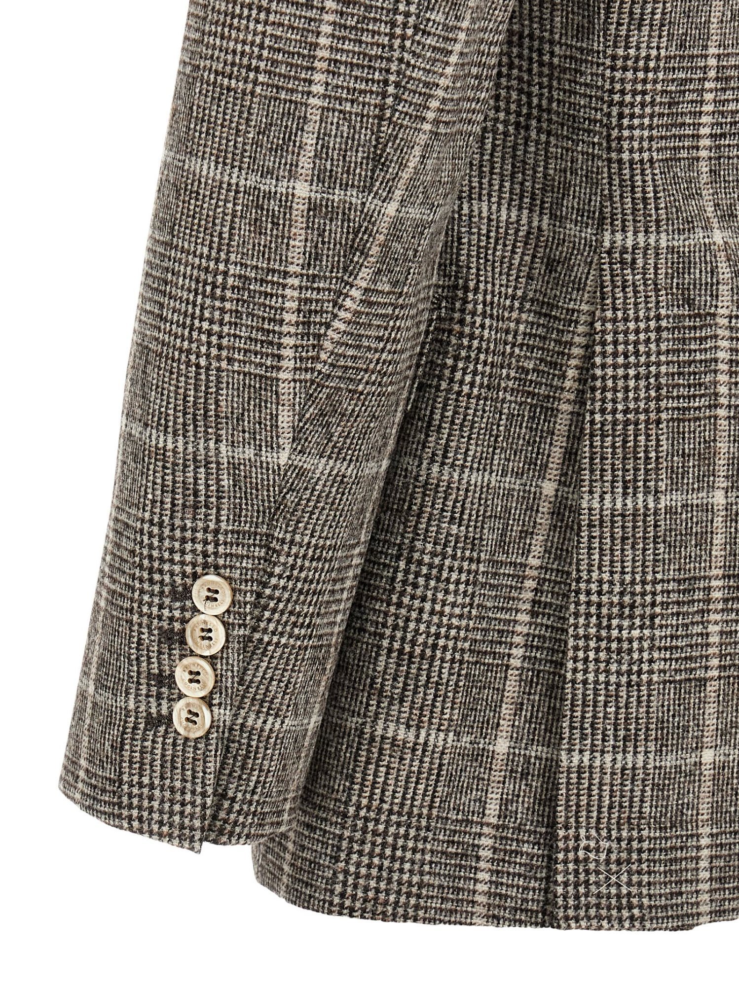 Brunello Cucinelli Cavallo Prince Of Wales-check Blazer In Gray