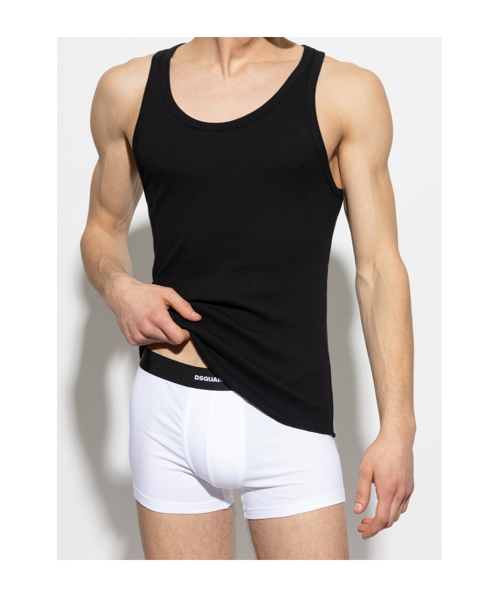 Shop Dsquared2 Sleeveless T-shirt Two-piece In Black