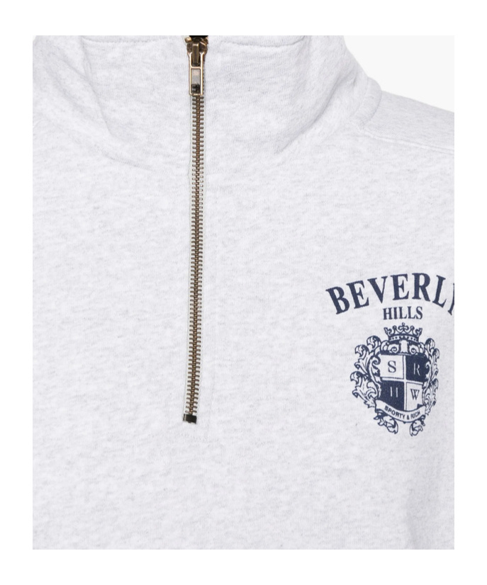 Sporty And Rich Quarter-zip Pinted Sweatshirt In Multi