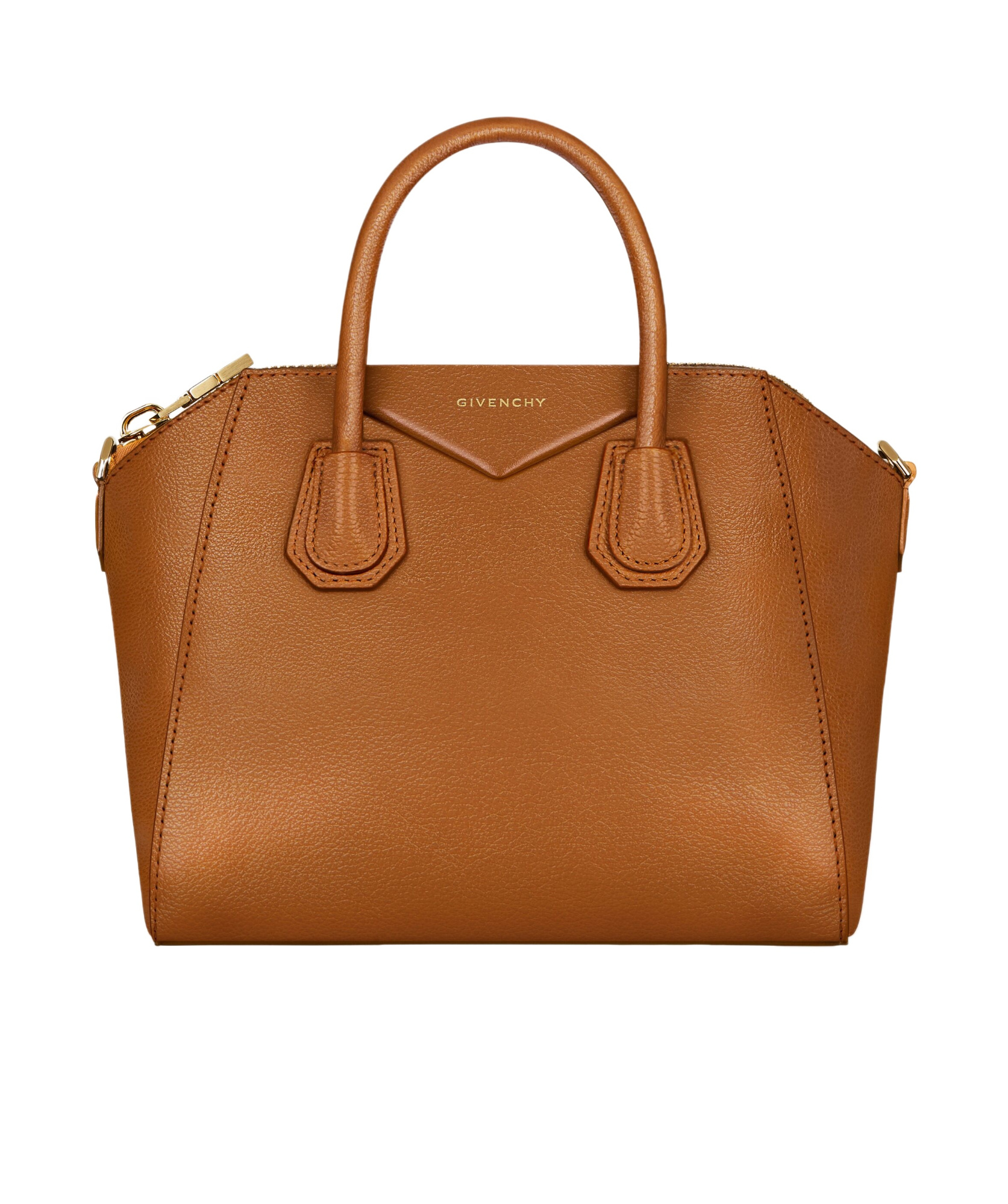 Givenchy Antigona Small Top-handle Bag In Shiny Tumbled Leather In Brown