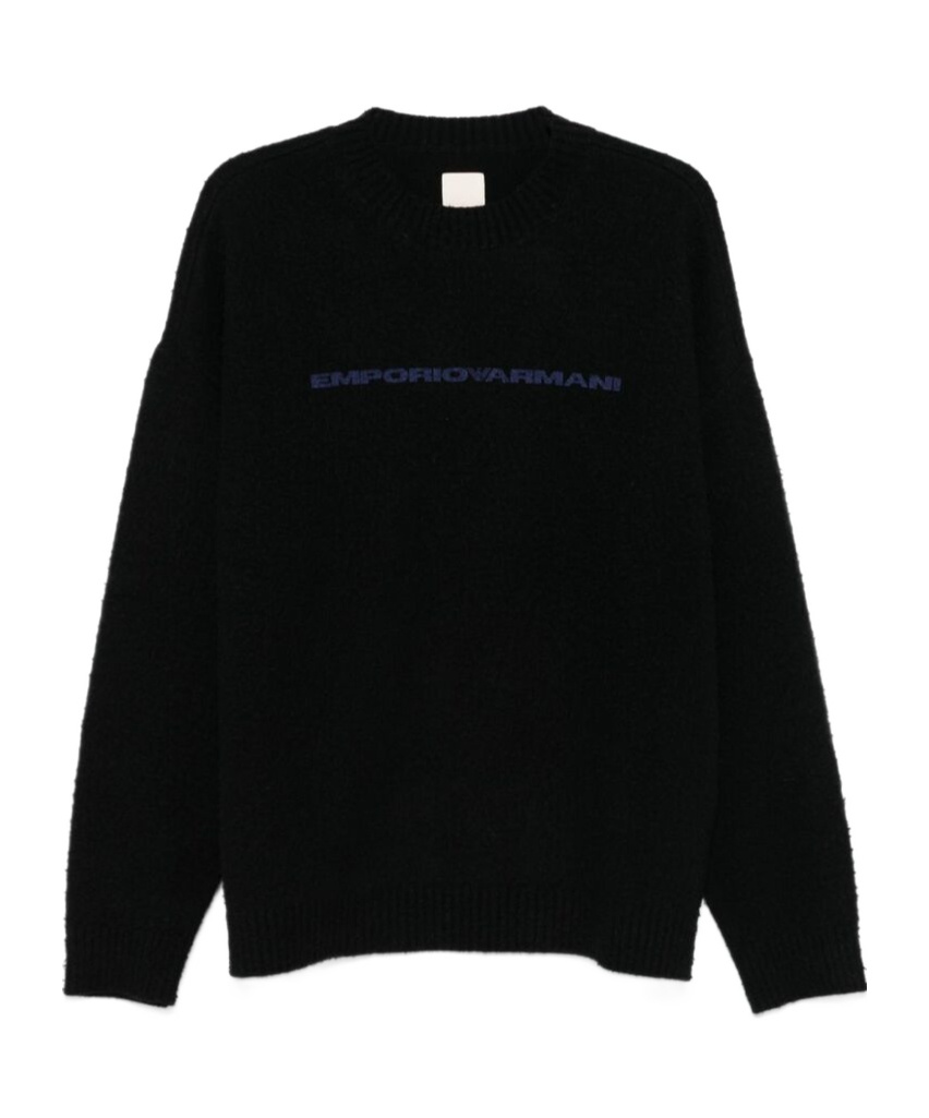 Emporio Armani Logo-print Sweater In Black