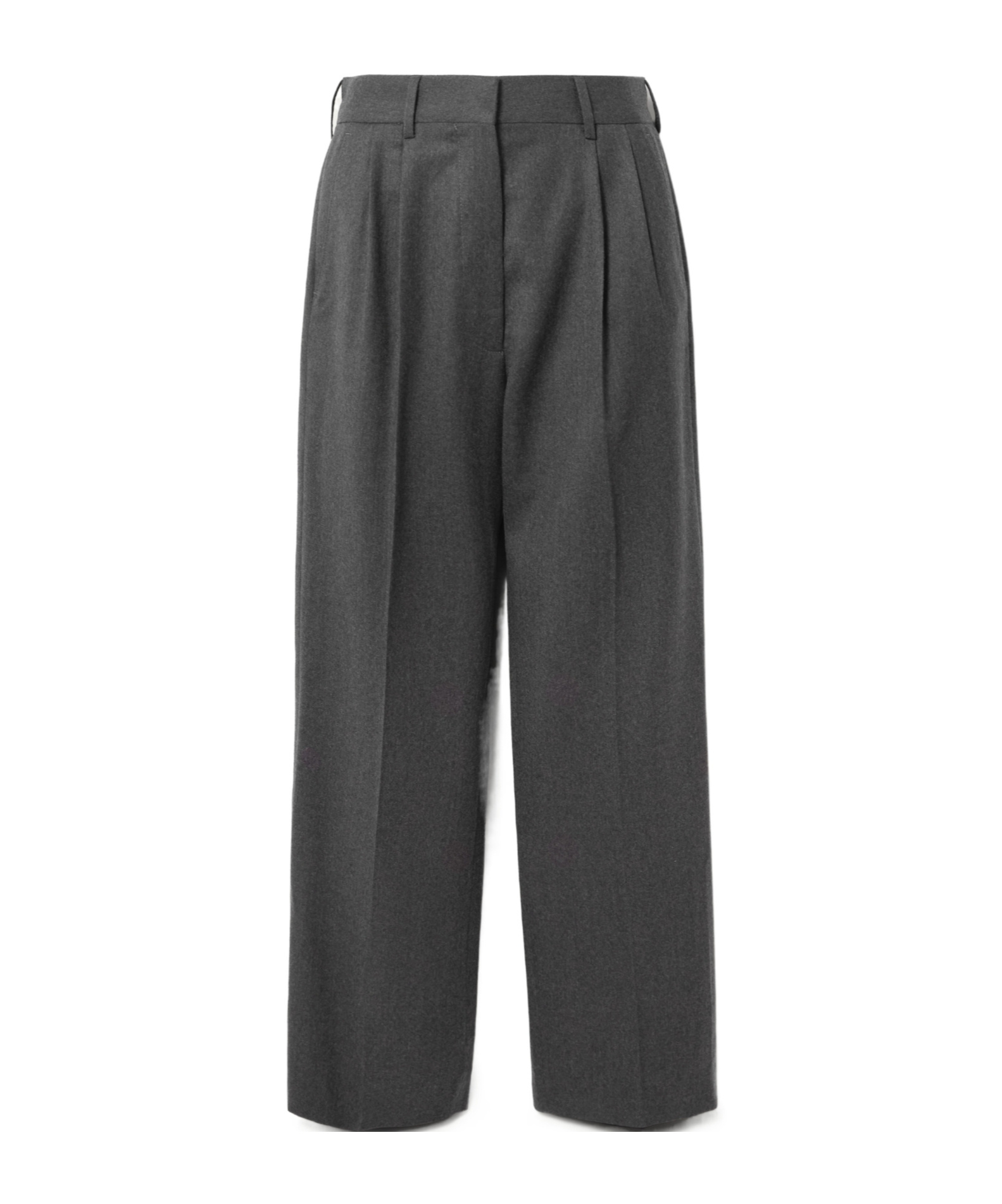 Blazé Milano Fox Pleated Wool-twill Straight-leg Pants In Black
