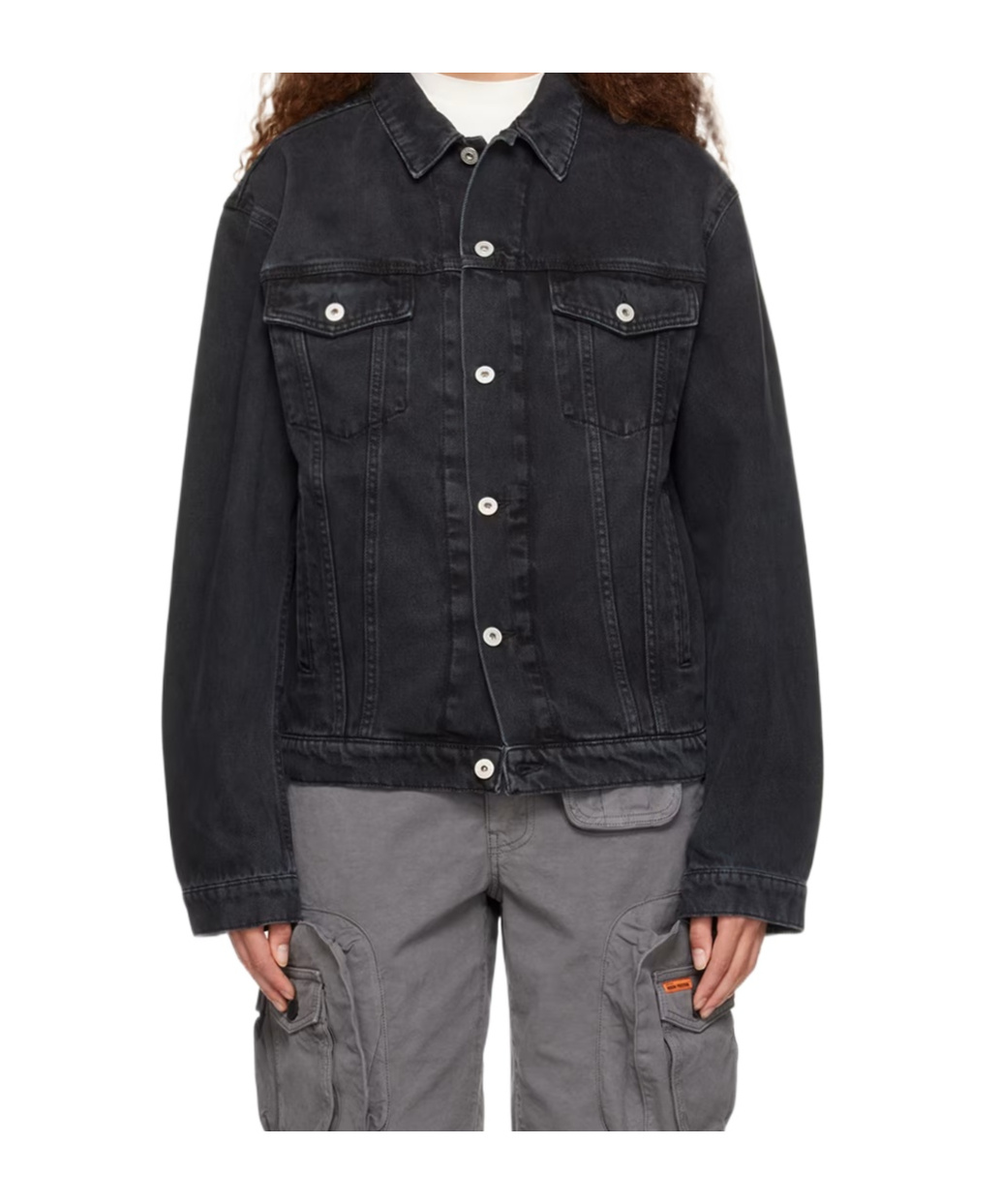 Heron Preston Logo-patch Denim Jacket In Black