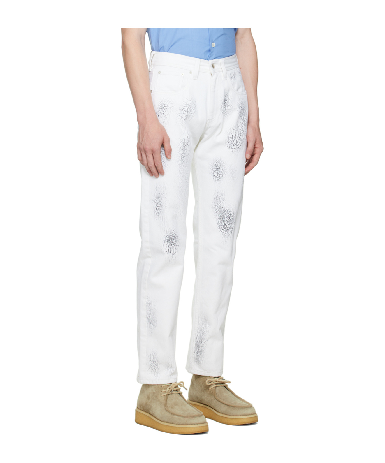 Namacheko Belt-loop Jeans In White