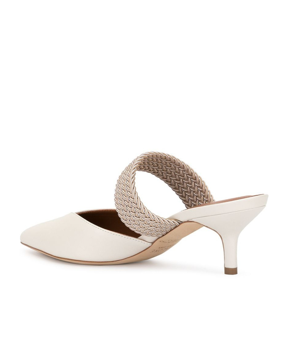 Malone Souliers Maisie Linen Strap Mules In White
