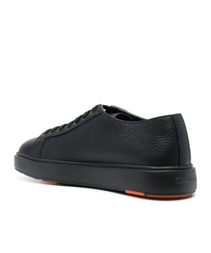 Santoni Dames Sneakers In Black Leather In Black