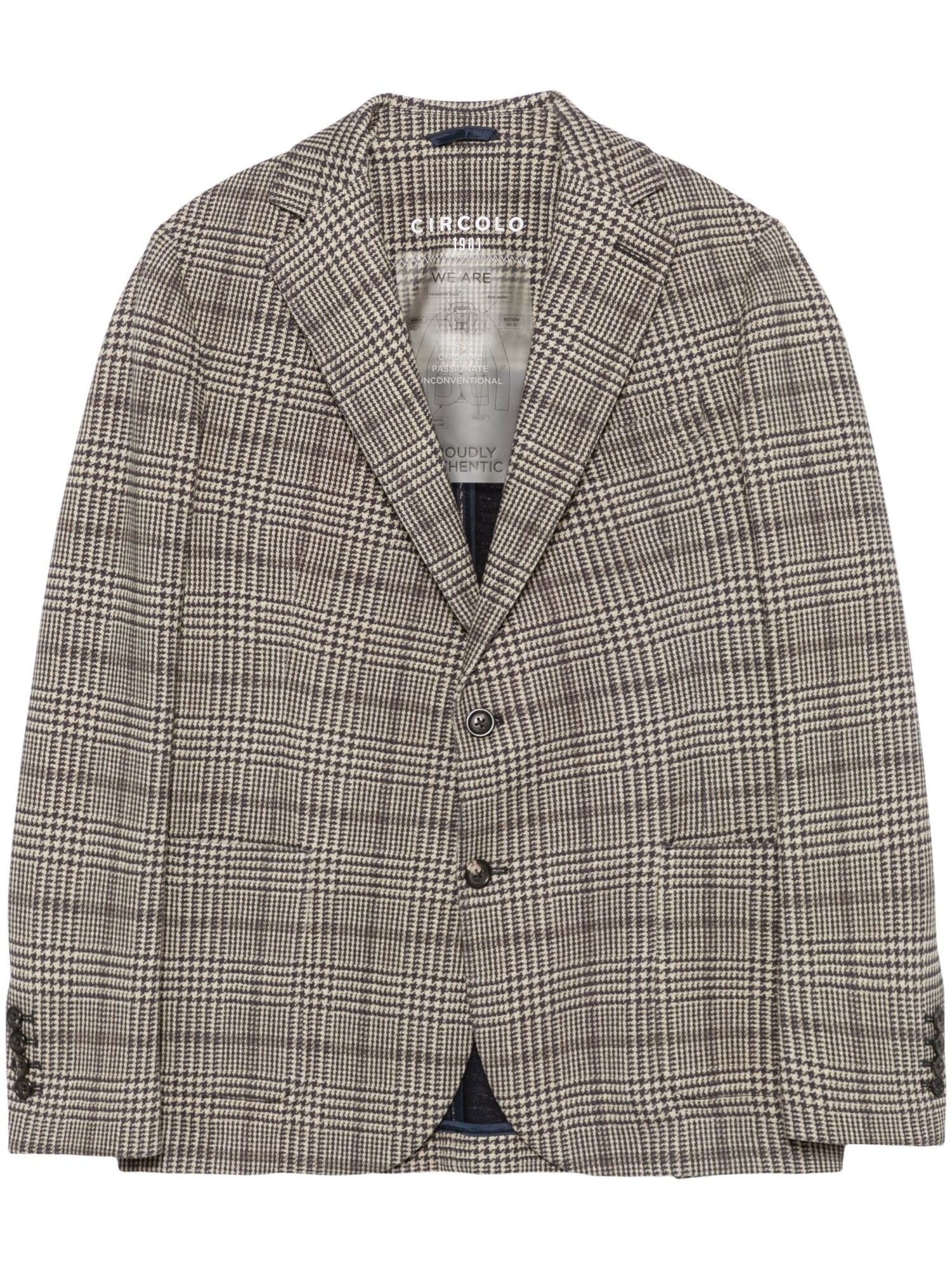 Circolo 1901 Prince Of Wales Pattern Blazer In Nude