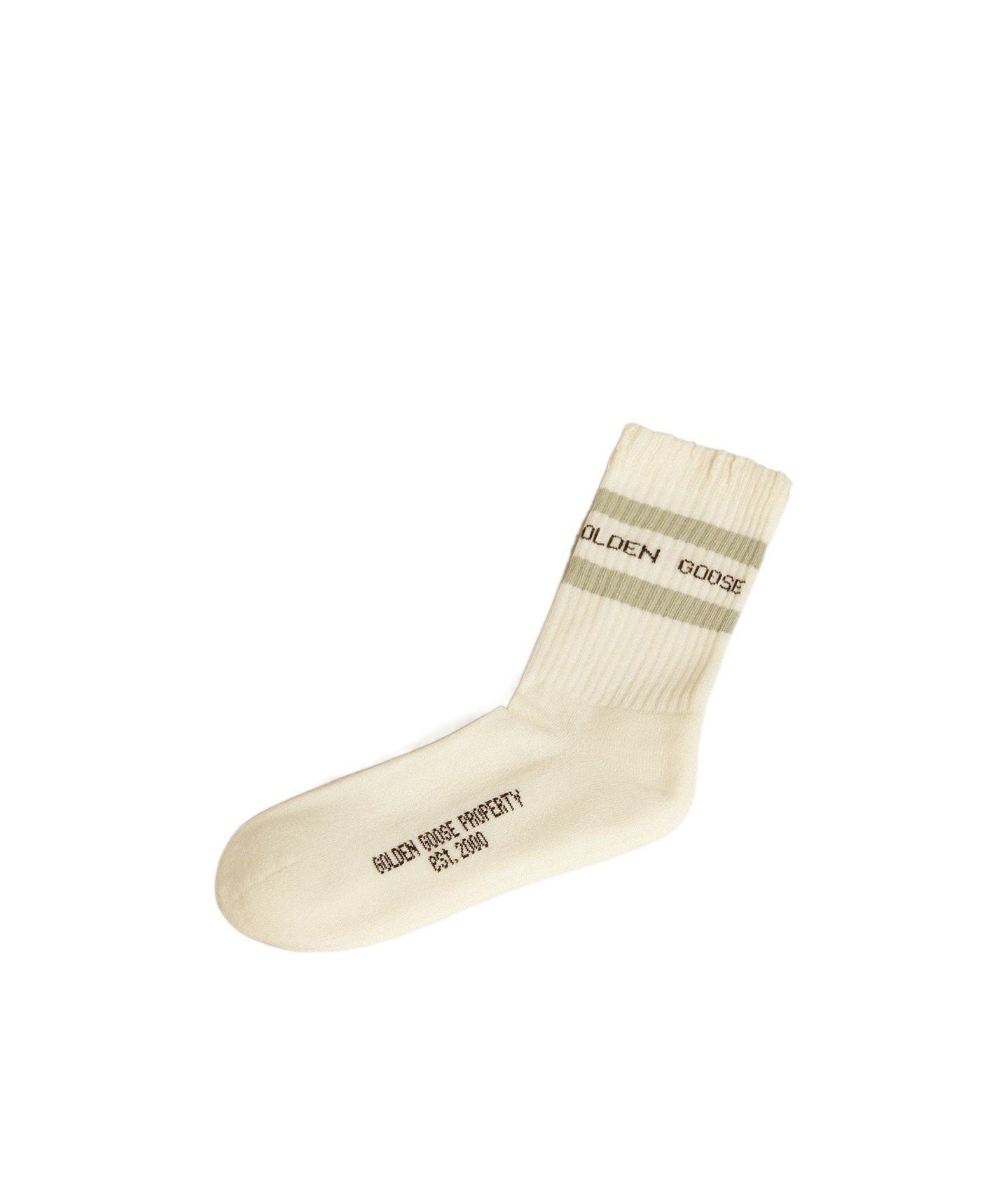 Golden Goose Socks High Rib Stripes Ripped In Nude