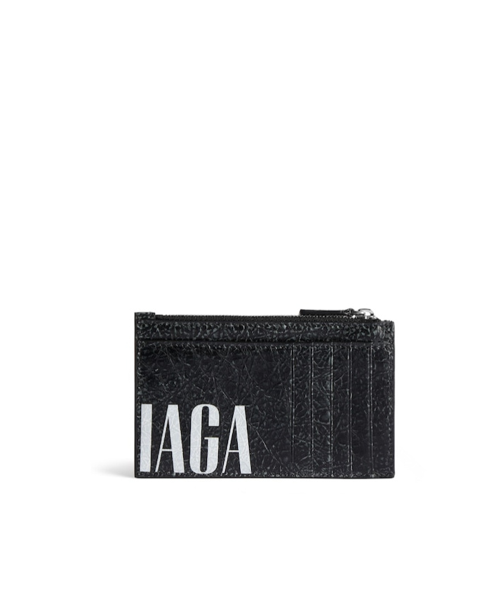 Balenciaga Men's Editor Long Coin And Card Holder  In Black/white