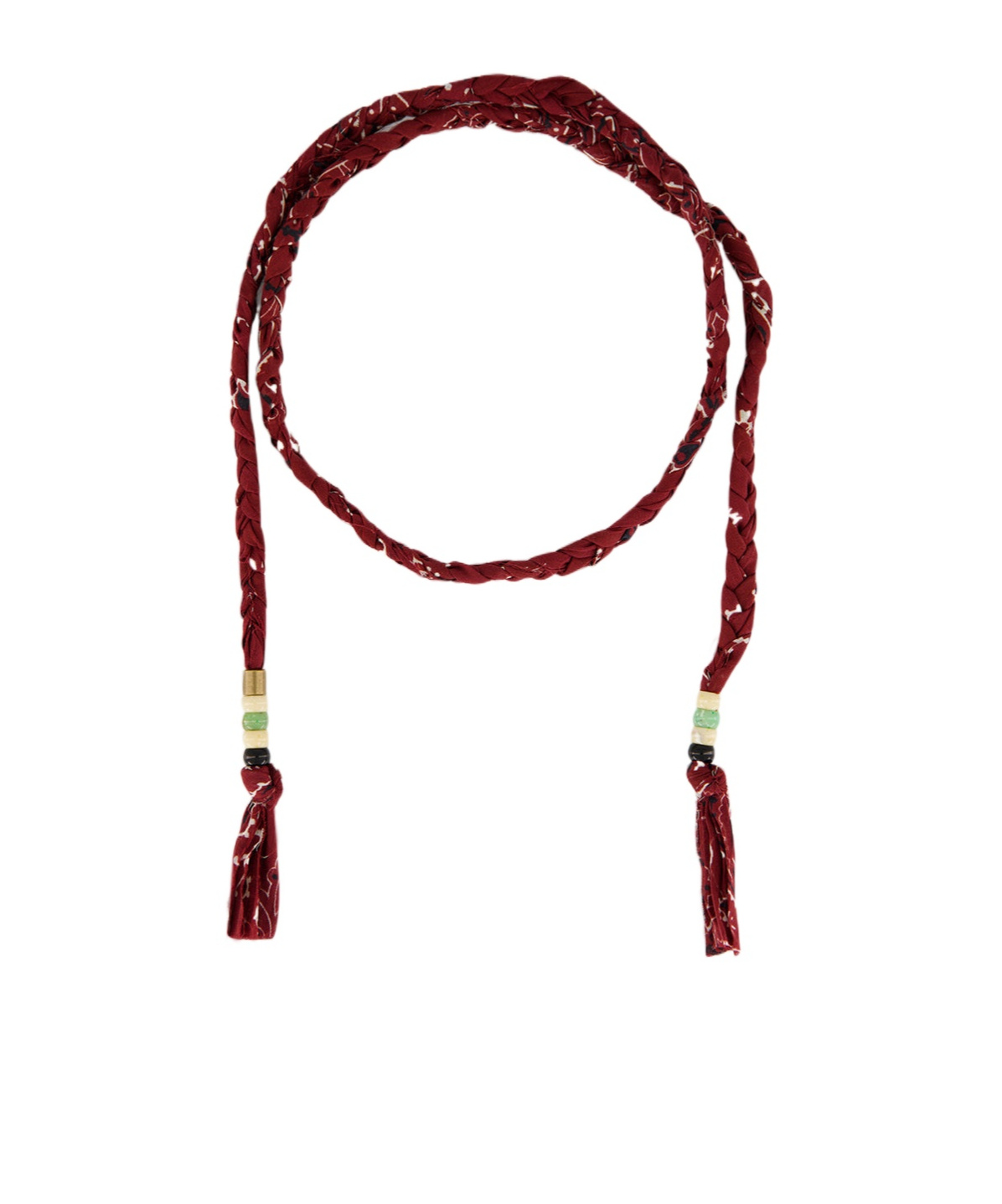 Alanui Woven Fabric Strip Belt In Wine Red
