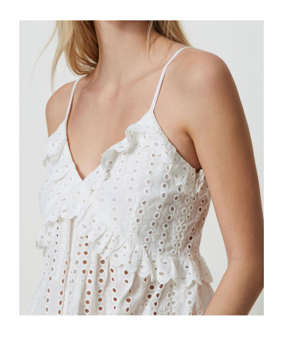 Shop Twinset Lotus Leaf Embroidered British Embroidered Blouse