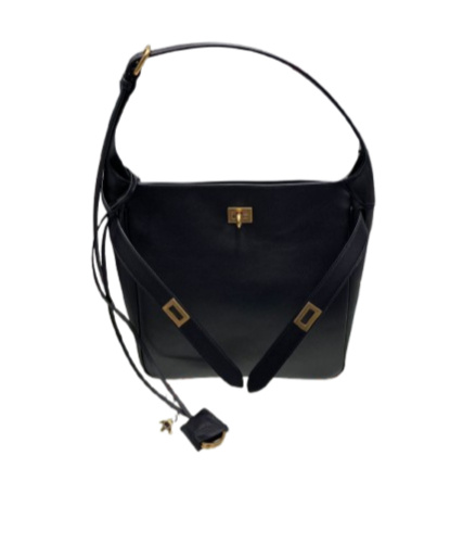 Balenciaga Small Bel Air Leather Hobo Bag In 1000 Black