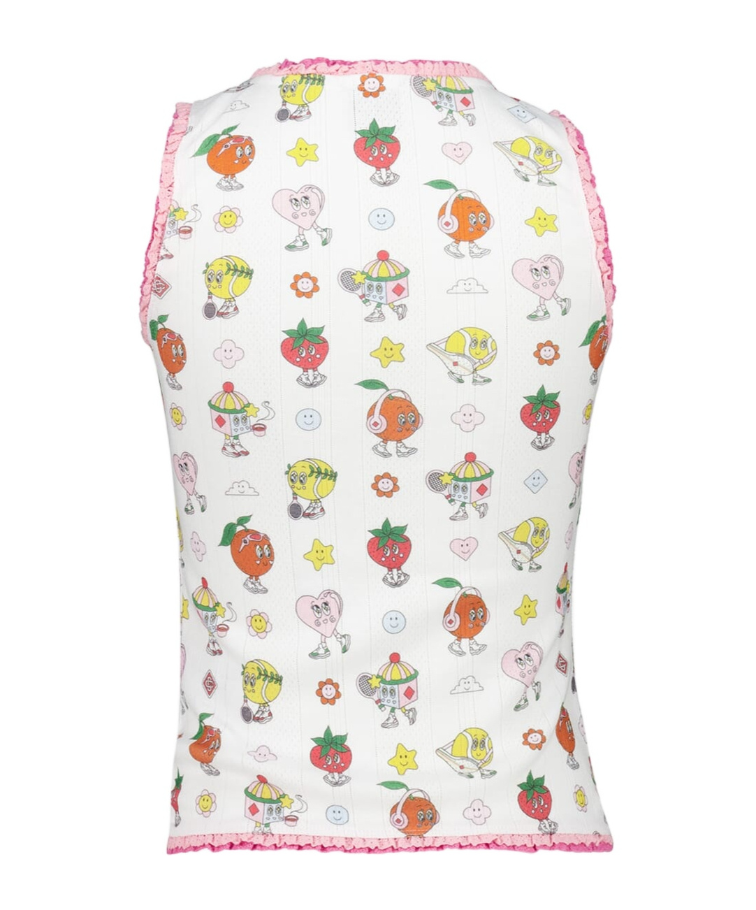 Casablanca Lotus Leaf Pattern Cartoon Printed Vest In White