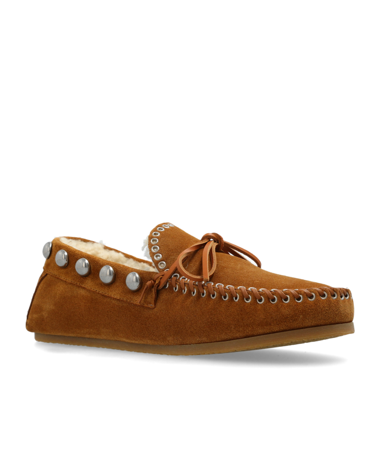 Isabel Marant Fitza Shearling Suede Loafers In Brown
