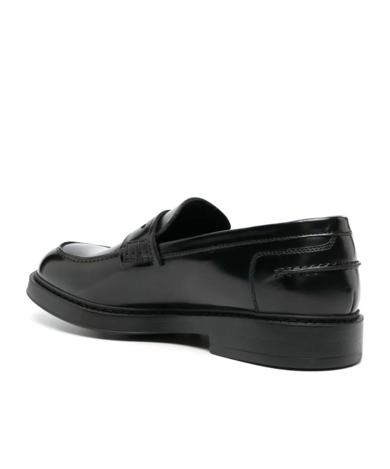Doucal's Adler Black Slip-on Loafers In Smooth Leather Man In Black