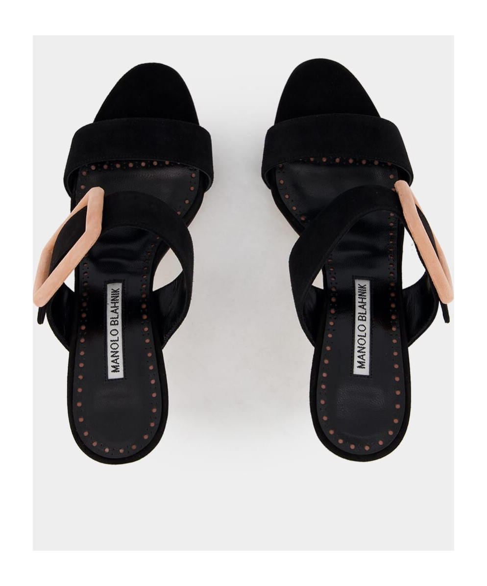 MANOLO BLAHNIK MANOLO BLAHNIK BUCKLE DETAILED OPEN TOE MULES