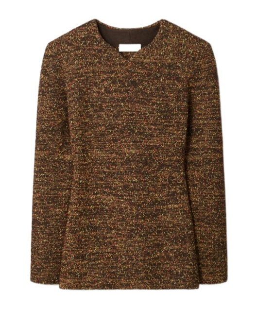 Tory Burch Nylon And Viscose Marled Sweater In Brown