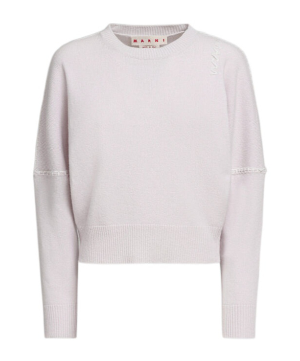 Marni Whipstitch-trim Sweater In White