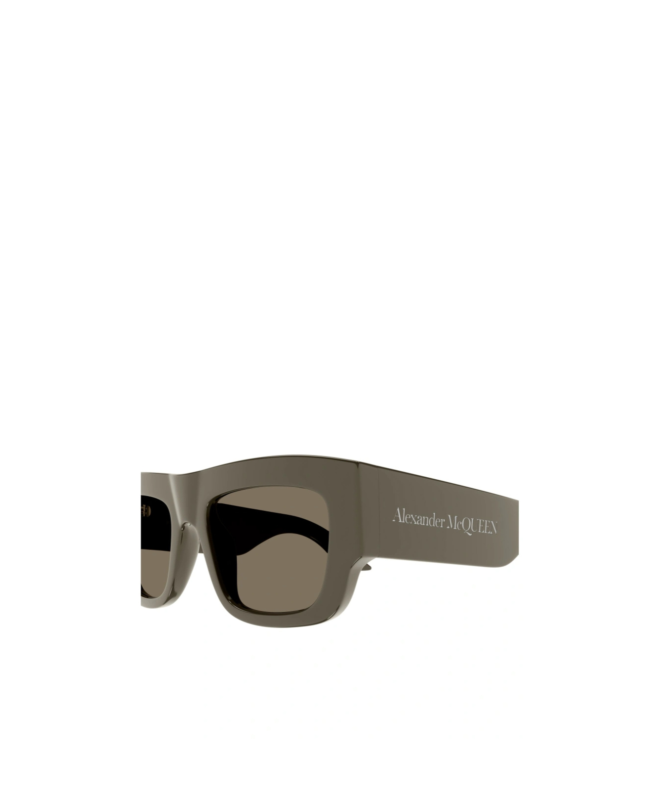 Alexander Mcqueen Logo-engraved Square-frame Sunglasses In Brown