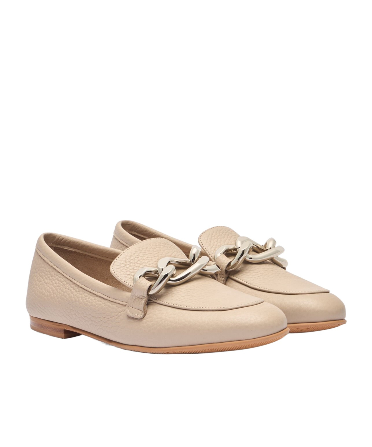 Casadei Chain-detail Loafers In Nude