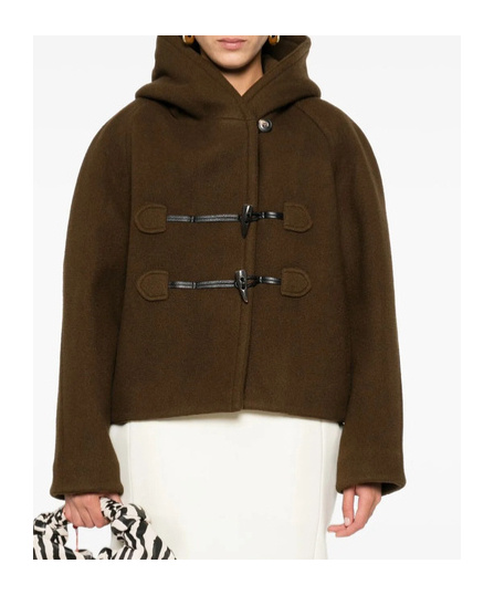 Low Classic Wool Blend Single-breasted Coat In Brown