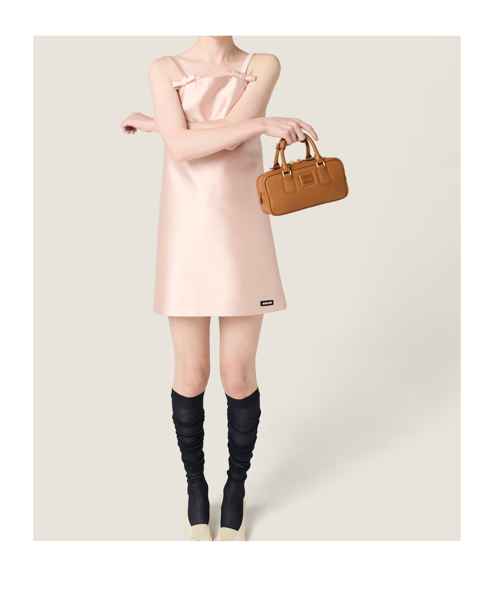 Miu Miu Silk And Wool Mini-dress In Pink