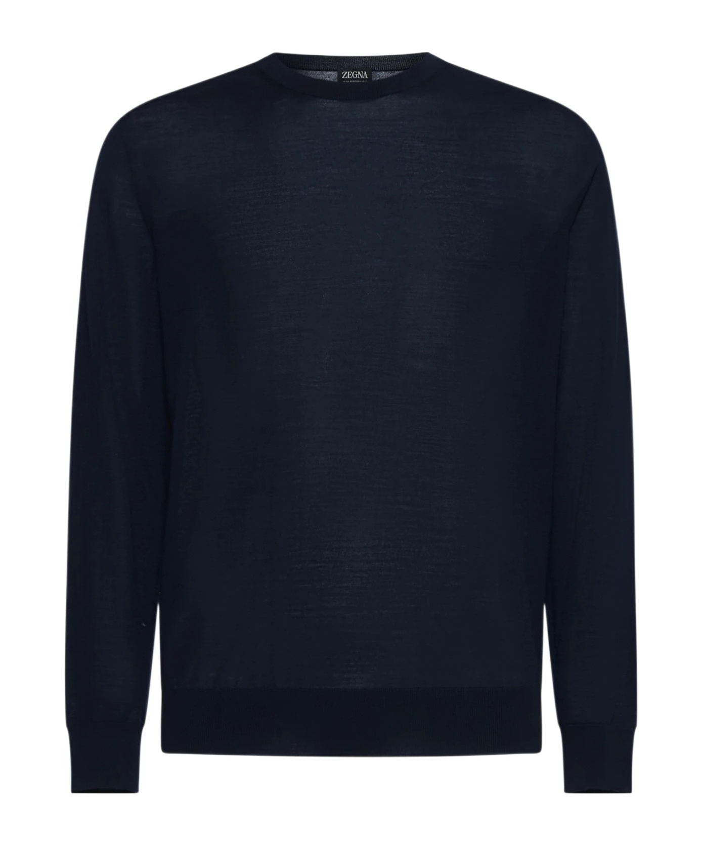 Zegna High Performance Wool Crewneck Sweater In Black